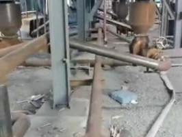 坤源环保八台泵气力输送石粉安装现场